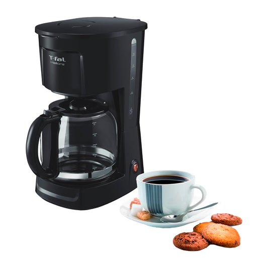 Cafetera de Filtro Permanente T-fal Negra con Sistema Antigoteo 12 Tazas