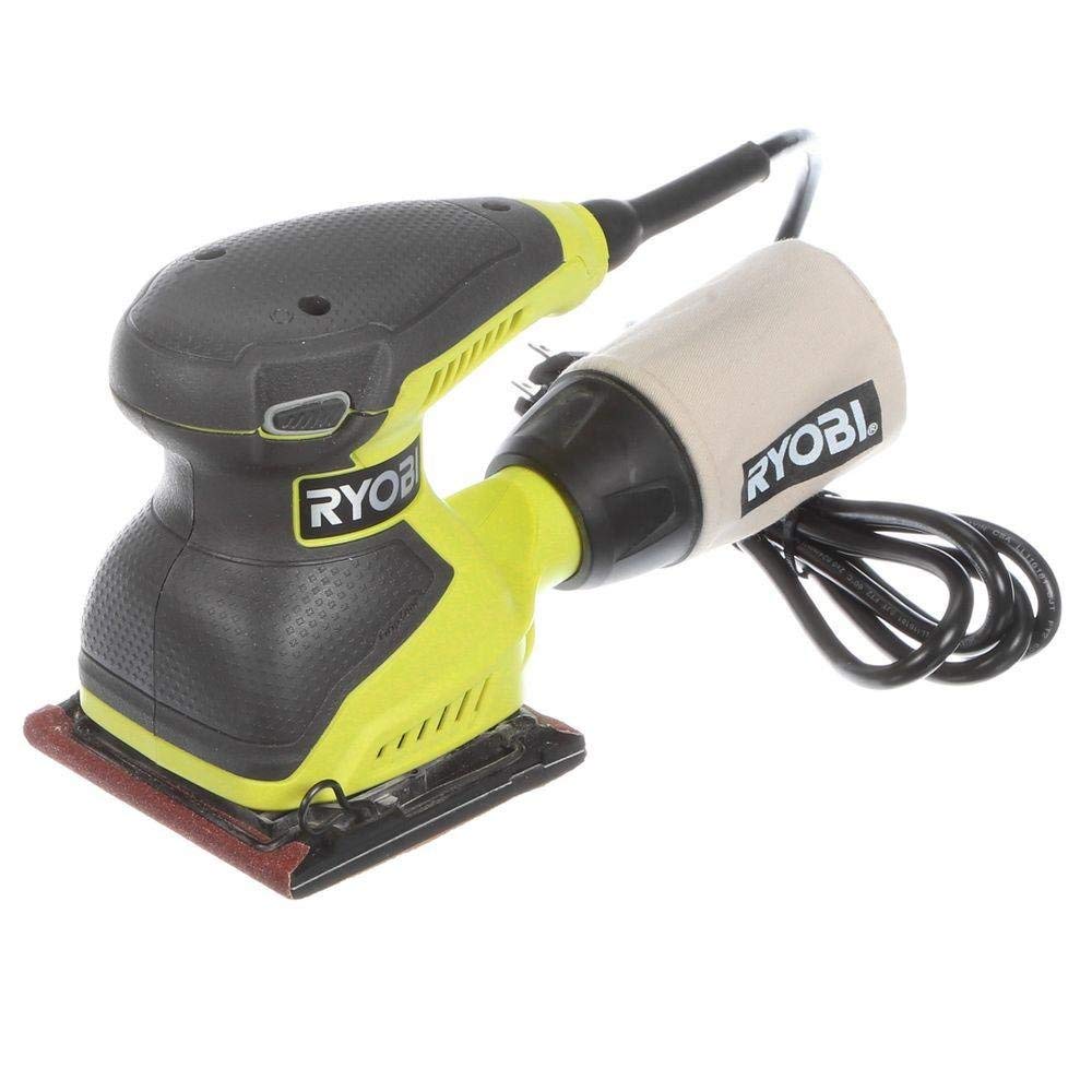 Ryobi S652DGK Lijadora de hojas orbital de 1/4 pulgadas de 2 amperios con bolsa de polvo (no embalaje minorista) (renovada)