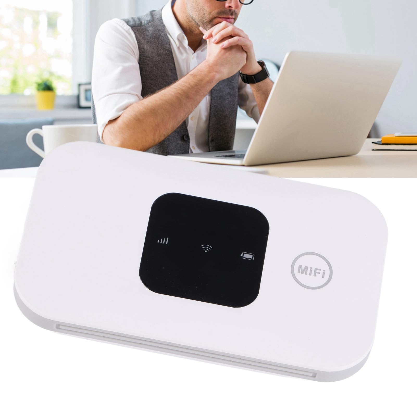 H5577 Enrutador WiFi 4G LTE Portátil, Enrutador de Internet Inalámbrico 3G 4G, Punto de Acceso Móvil con Pantalla Inteligente LED, 72 H en Espera