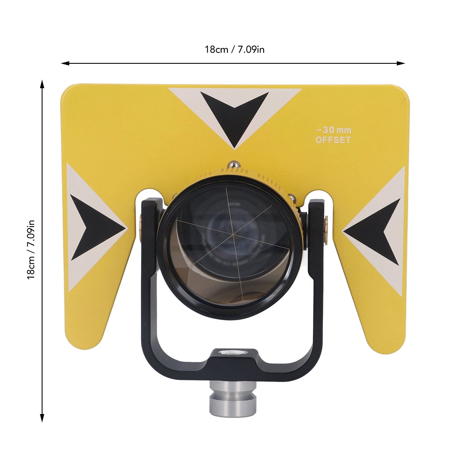 GYZOUKA Prisma de Topografía Estaciones Totales de Vidrio óptico Amarillo Topografía Equipo de Topografía Terrestre con Bolsa de Almacenamiento para Hembra de 5/8 Pulgadas X 11