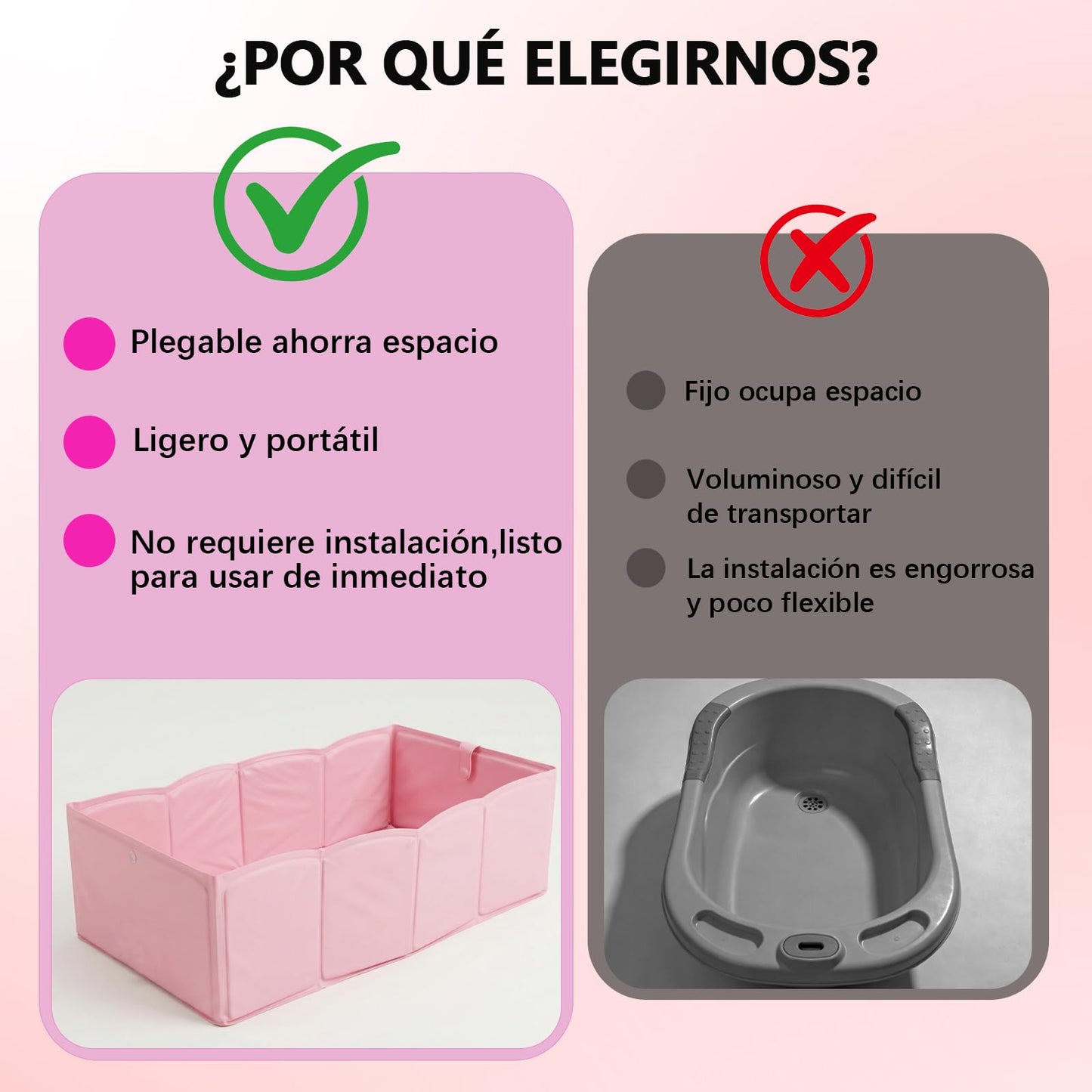 OVQZAW Bañera Plegable para Bebe, Tina Plegable para Bebe, 68 cm X 40 cmx 21 cm Tpu Impermeable con Tapón de Drenaje, Fácil de Limpiar, Duradero, para Niños Y Niñaspara Bebés de 6 A 3 Años