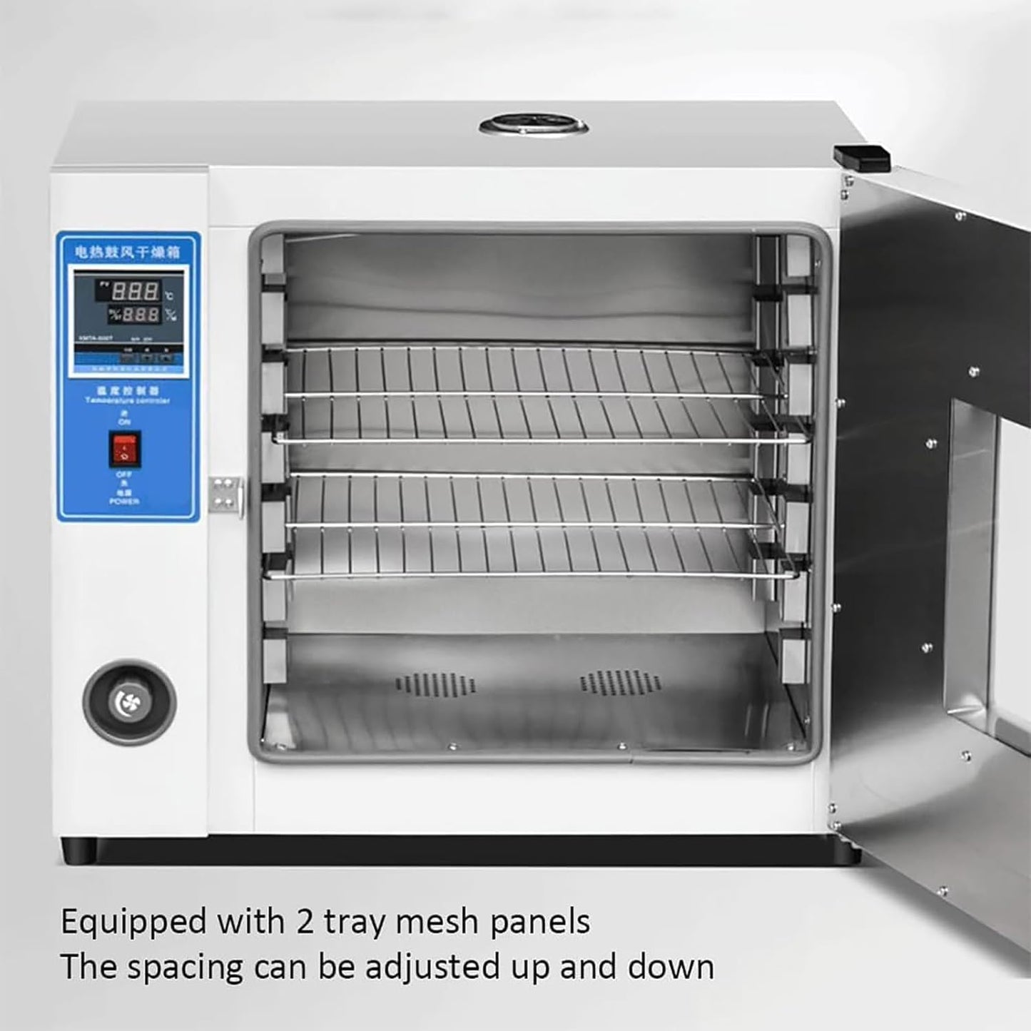 GOYOJO Lab Horno de secado por convección de aire forzado, horno de secado por ráfaga de temperatura constante de 43 L, acero inoxidable, con visualización LCD, RT+10 ~ 300 ℃, cavidad de acero