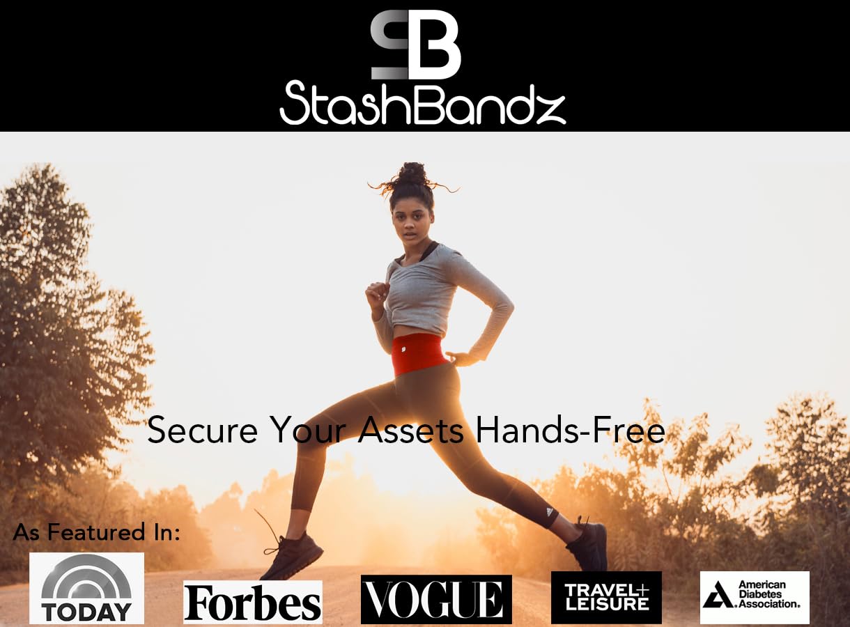 Cinturón de Viaje StashBandz Negro con 4 Bolsillos de Seguridad para Hombre y Mujer