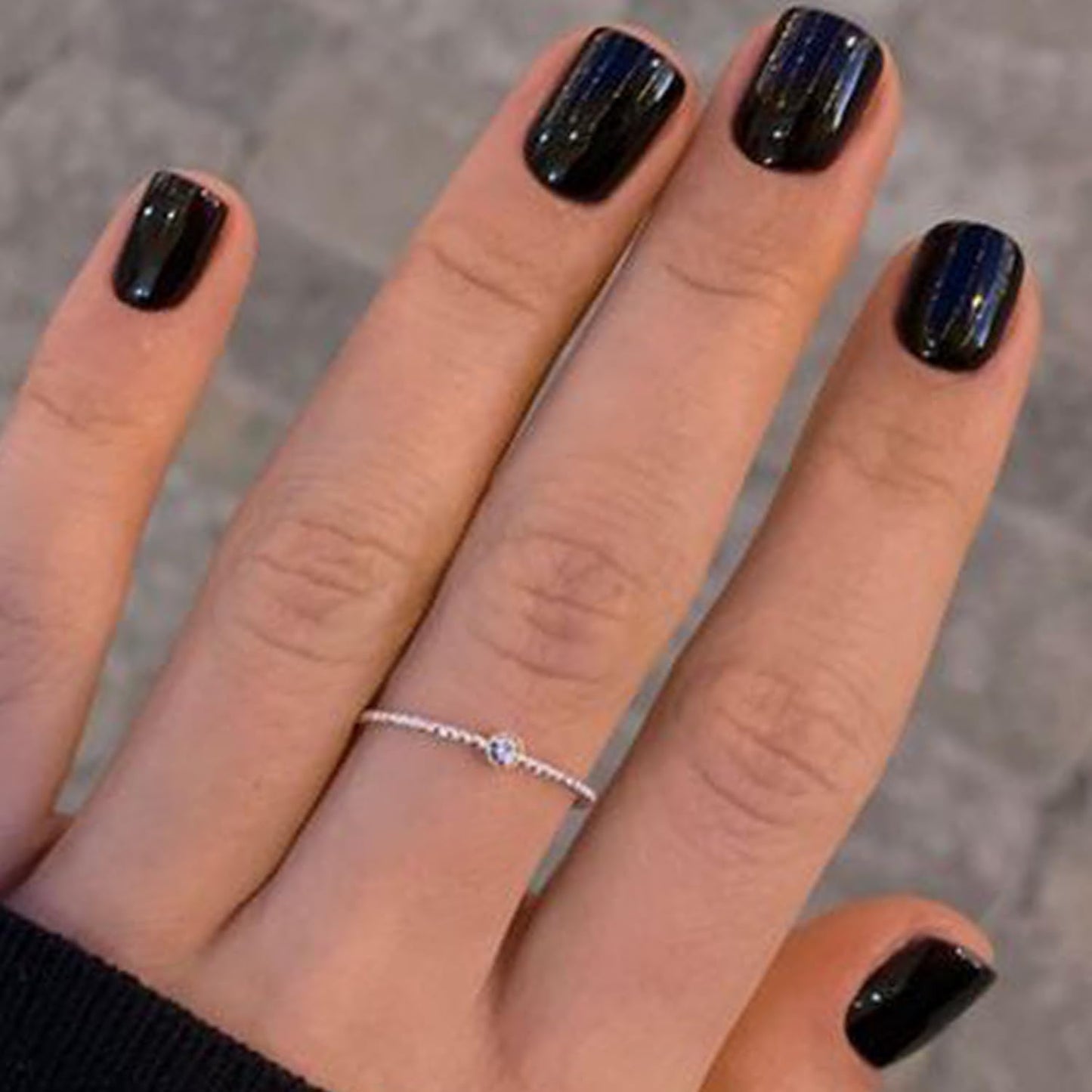 GLAMERMAID Extra Short Press On Uñas - Pure Negro Uñas Falsas Corto Squoval, Natural Redondo Pegamento Cuadrado En Uñas Gel Brillante, Kits de Uñas Postizas Oscuras Acrílicas para Mujeres, Uñas Postiz