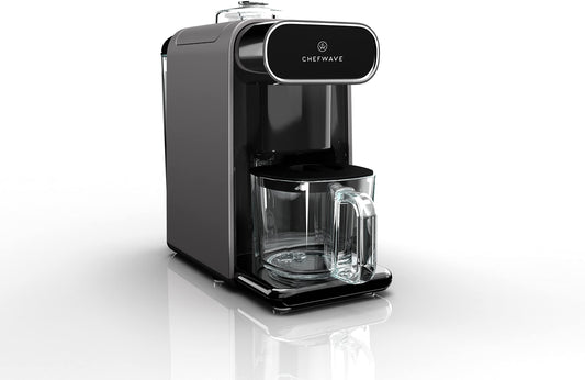 ChefWave Milkmade - Máquina para hacer leche de nuez vegana alternativa láctea, sin remojo, limpieza automática, inicio retardado, libro de recetas - Plateado/negro