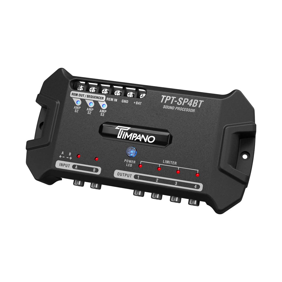 Procesador de Audio DSP Timpano Bluetooth con Voltímetro y Relé Remoto para Coche