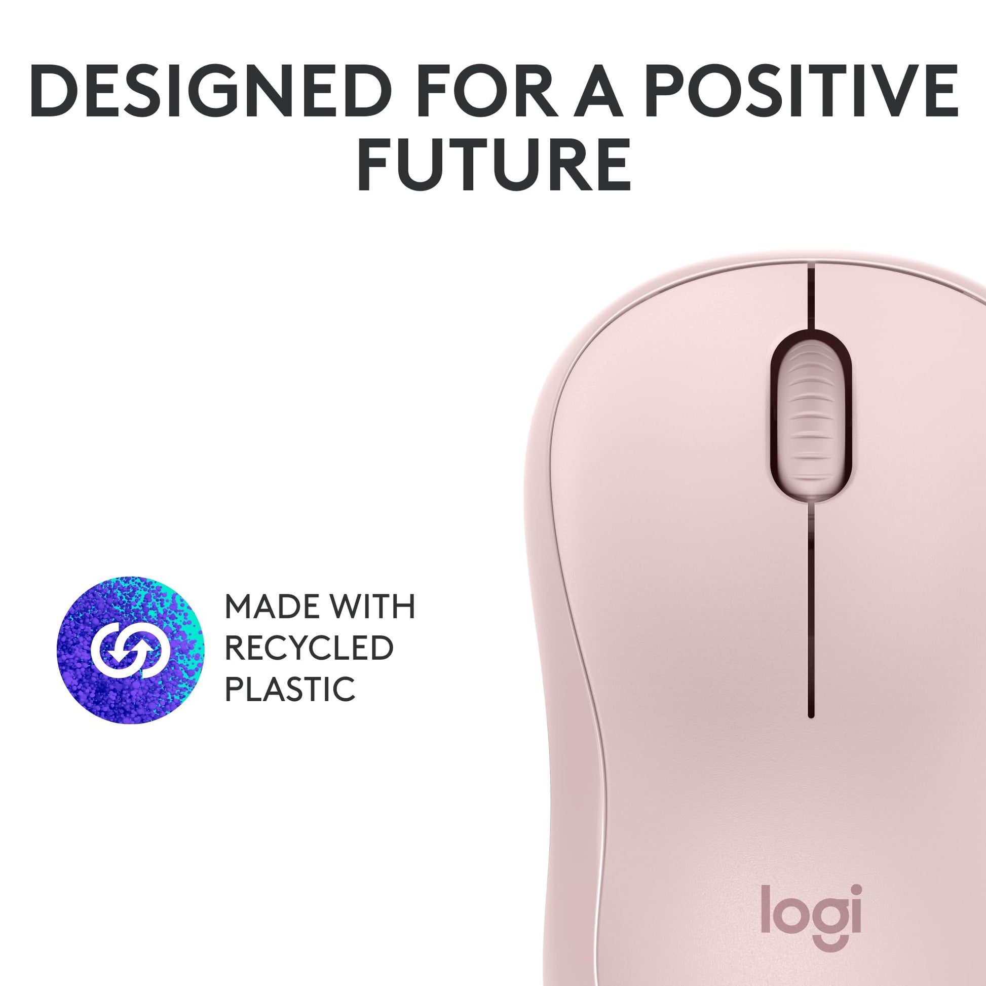 Logitech Mouse Bluetooth silencioso M240, inalámbrico, Compacto, portátil, Seguimiento Suave, batería 18 Meses, Windows, macOS, ChromeOS, Compatible con PC, Mac, laptops, Tablets - Rosa