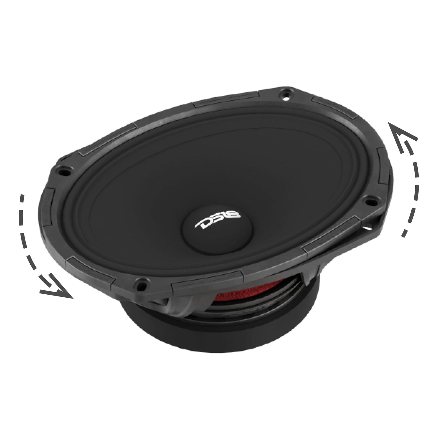 DS18 PROJECT360 Altavoz medio alto de alta sensibilidad de 6 x 9 pulgadas, 300 W RMS 4 ohmios, diseño giratorio de Recone para una reparación rápida
