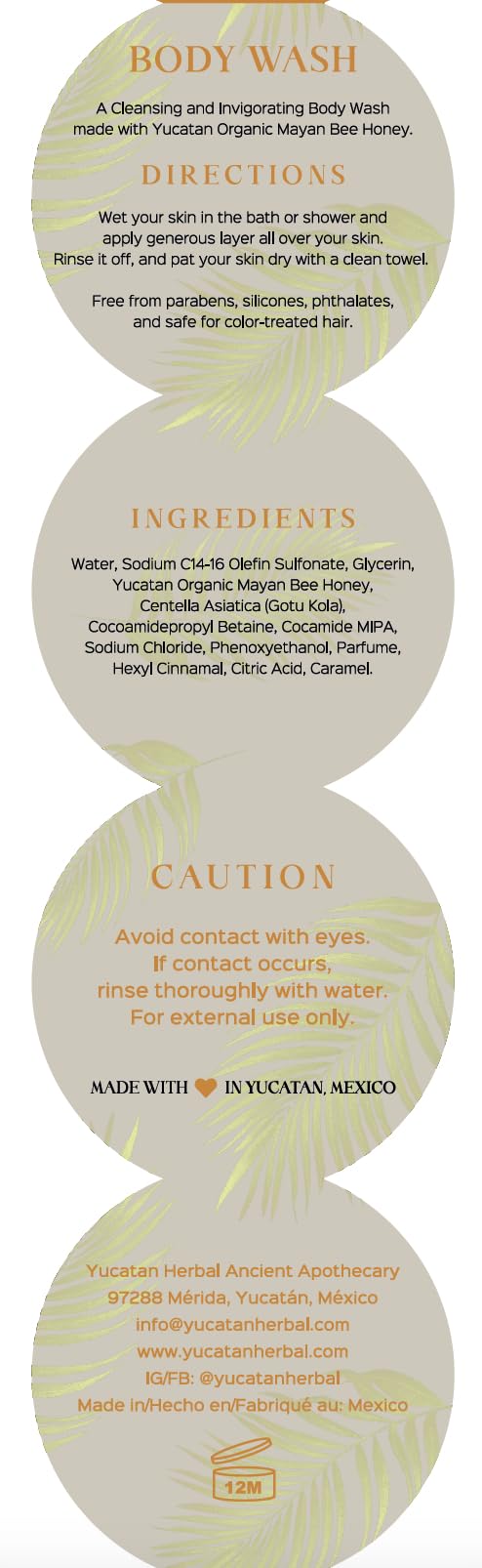 Yucatan Herbal Jabón Corporal de Miel de Abeja Maya