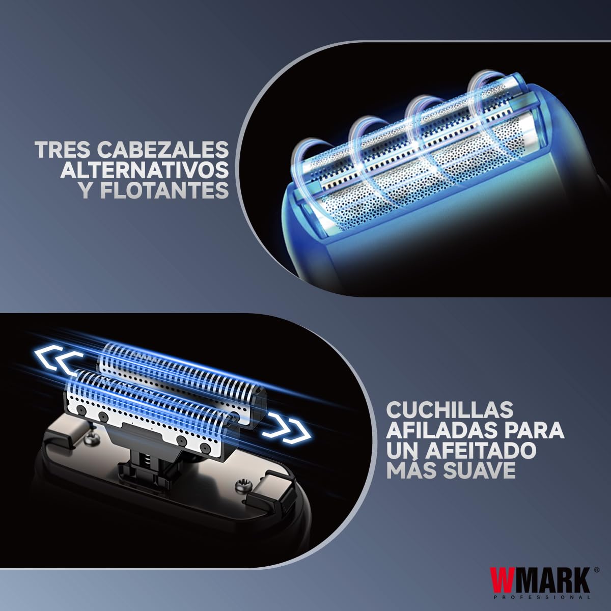 WMARK Mini Rasuradora Afeitadora Eléctrica,8500 RPM Afeitadora Recargable Premium Portátil Para Hombres IPX7,Con Pantalla Led, Para Viajes Y Hogar