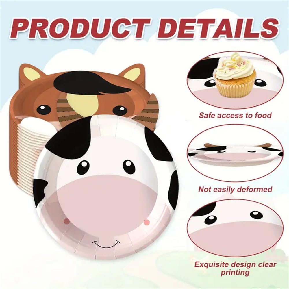 Platos de Papel para Fiestas de Animales de Granja
