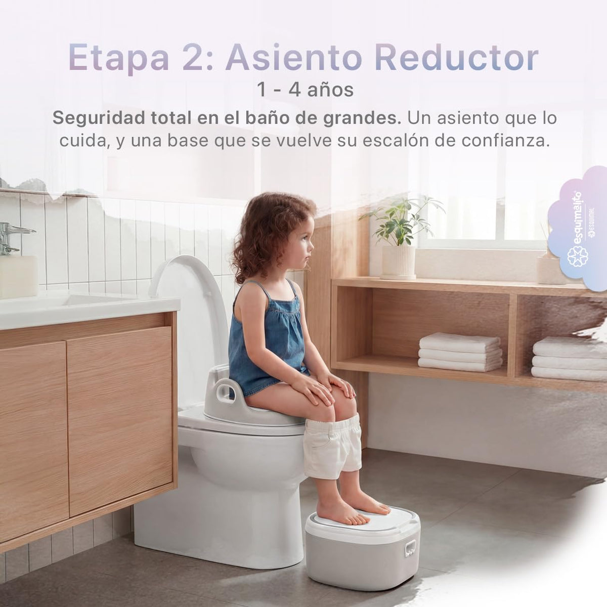 ESQUIMAL Bacinica 3 en 1 Baño Entrenador Niño y Niña Asiento WC Beige