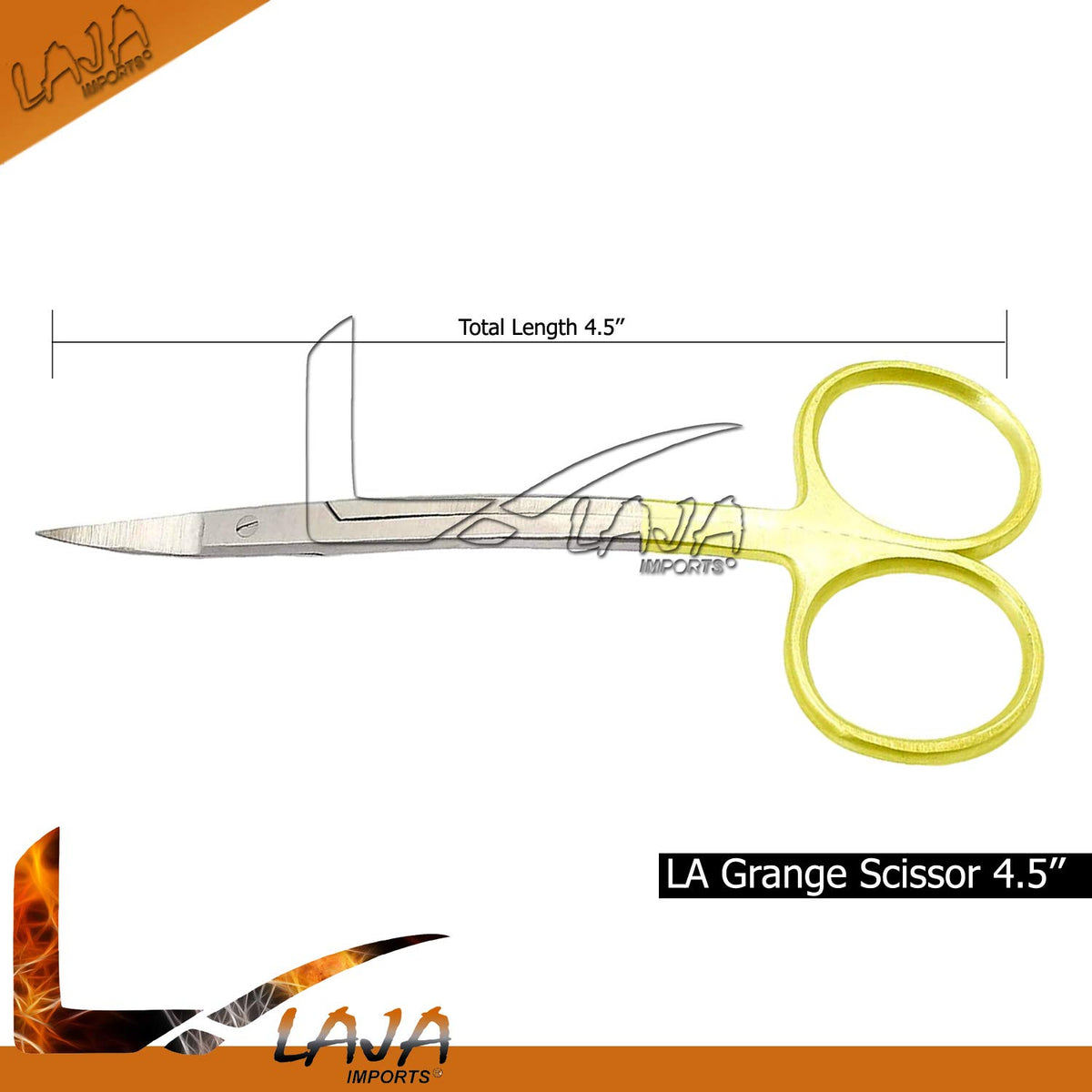 Laja las importaciones Tijeras 11,4 cm pulgadas la Grange asa curvada de chapados en oro Gum Dental Tijeras con carburo de tungsteno bordes extra fuerte y duradera