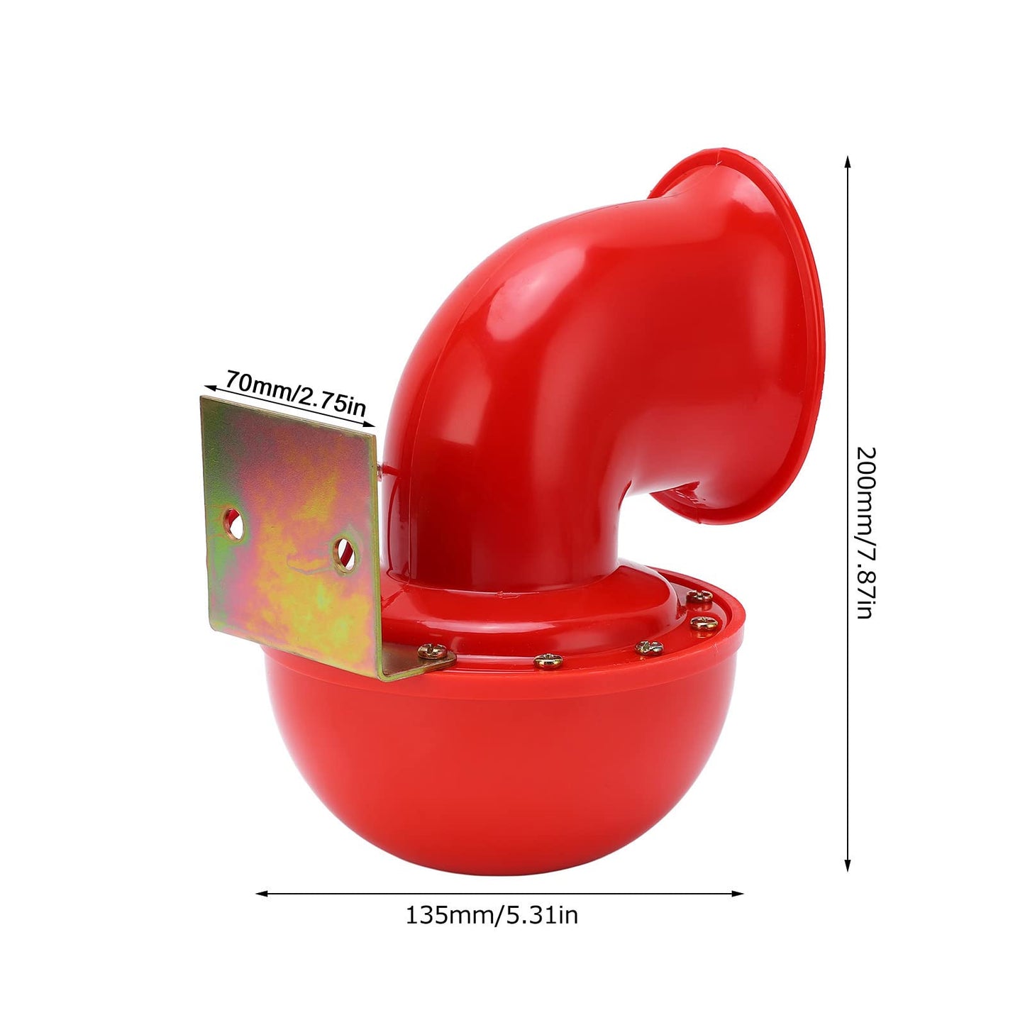 Bocina de Aire Roja de 150db, Bocina deEléctrica con Sonido de Vaca, Bocina de Metal para Camión, Tren, Barco, Motocicleta y Coche