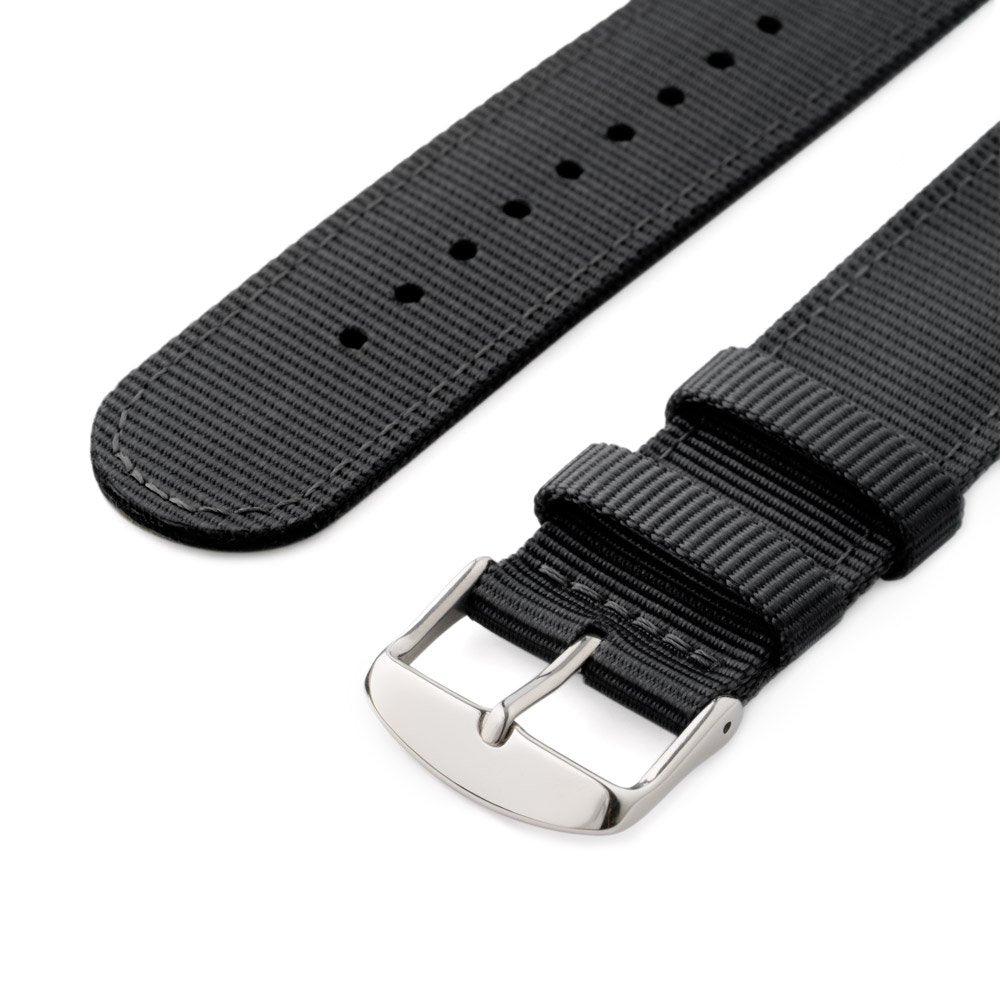 Correas de Reloj Archer Negro Nailon Premium de Liberación Rápida 22mm
