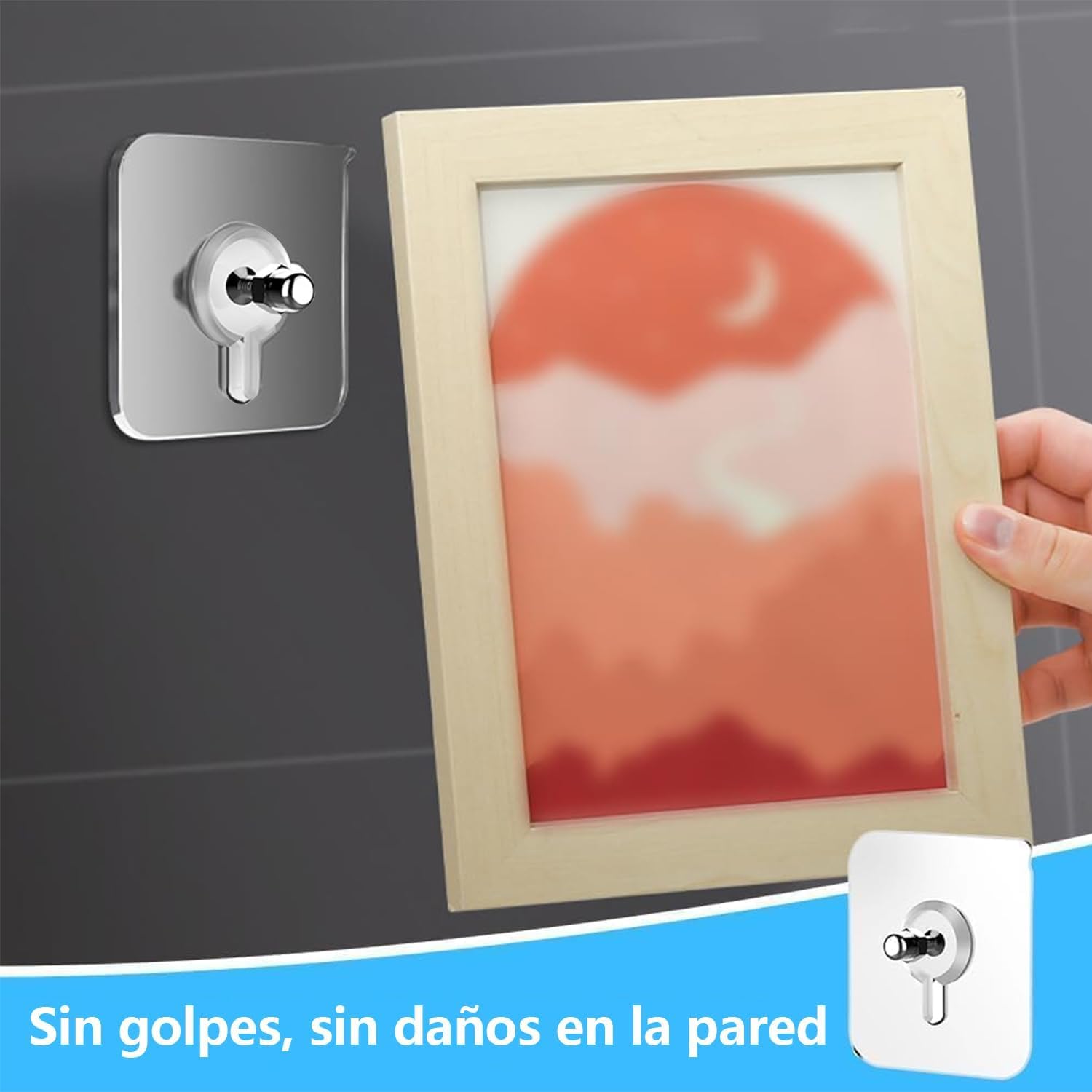 Colgar Cuadros Sin Clavos,Clavos Adhesivos sin Tornillos,Clavos Adhesivos para Pared, Impermeable Y Transparente,Muy Adecuado Para Instalar En Sala De Estar,Dormitorio,Baño y Cocina(30 Piezas)