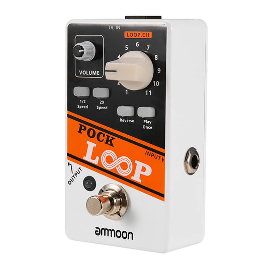 Chooyo Pock Loop Looper Pedal de Efectos de Guitarra 11 loopers Máximo de 330 mios de Tiempo de grabación Admite reproducción de Velocidad 1/2 y 2X Funciones inversas True Bypass