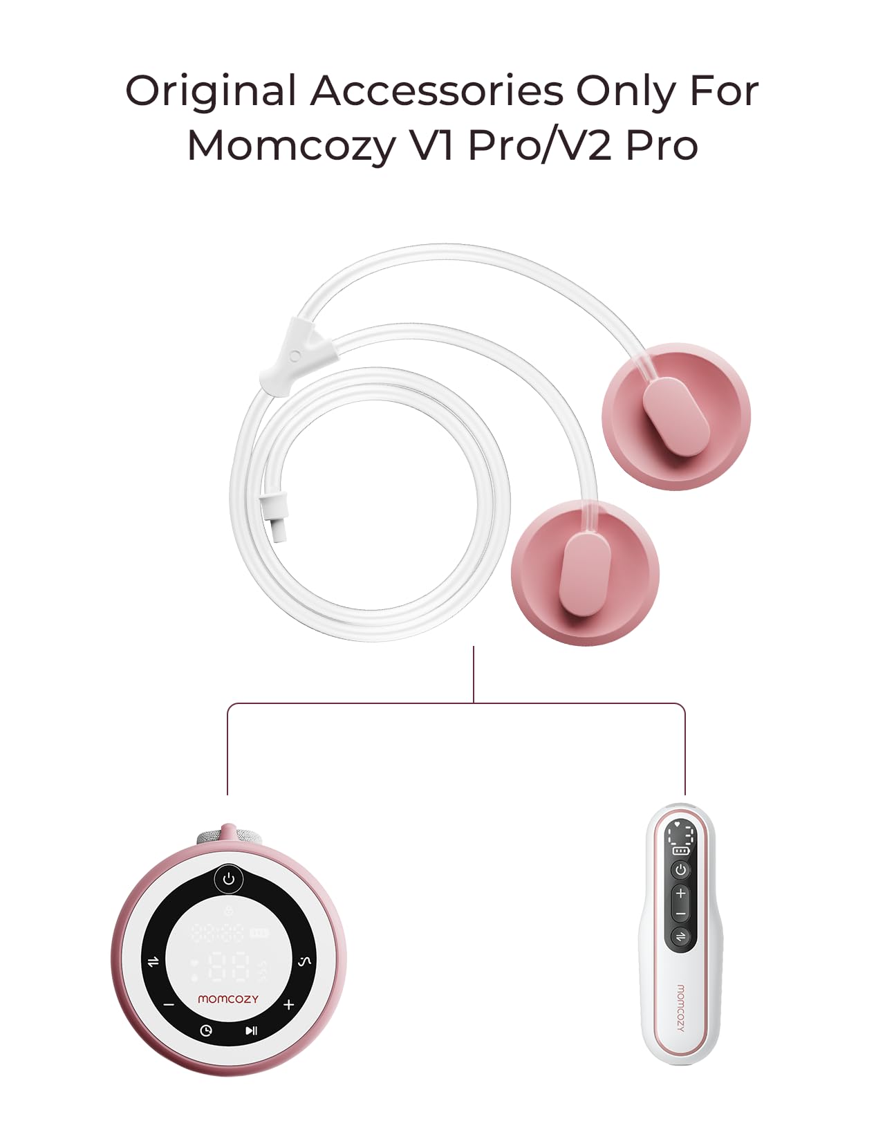 Momcozy Tubo de Repuesto para Extracción Doble Original, Solo Compatible con Momcozy V1 Pro/V2 Pro, 2 Pieza