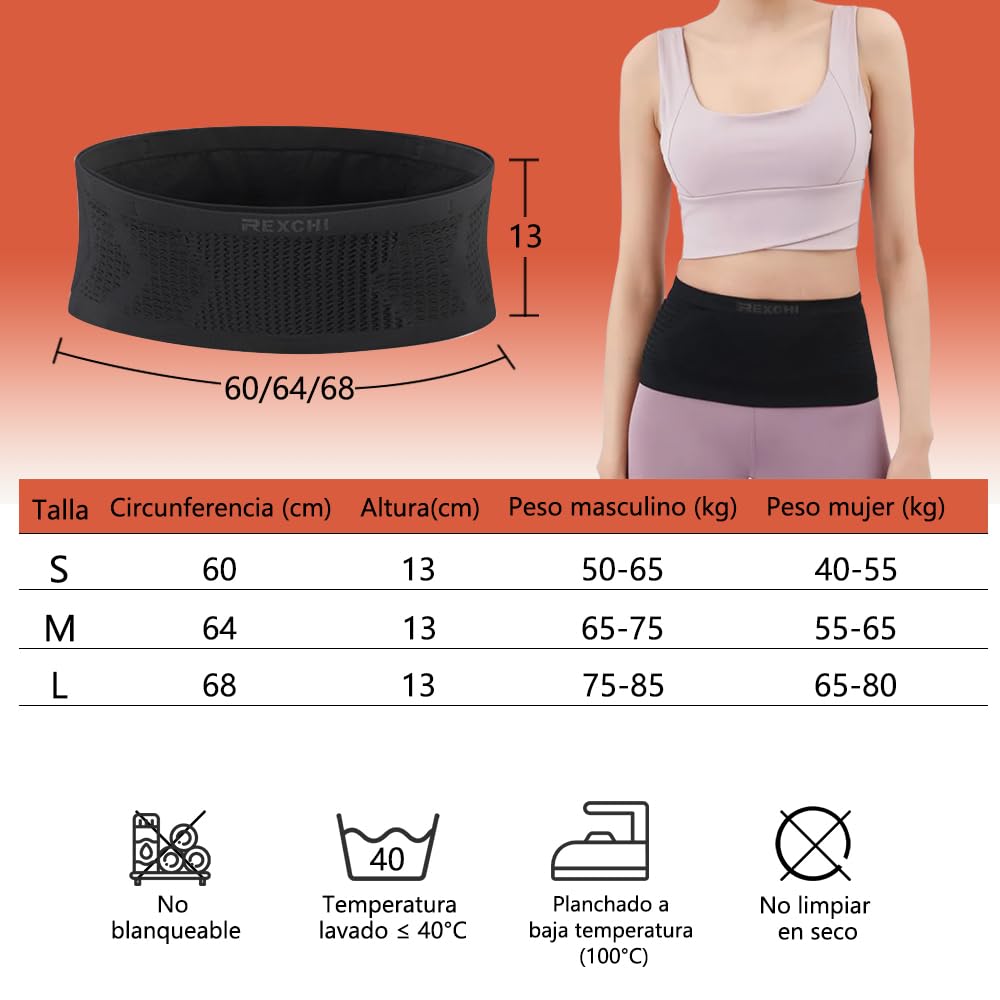 Cangurera para Correr para Hombre y Mujer, Riñonera para Correr de Alta Elasticidad, Transpirable y No Fácil de Sacudir, Ideal para Guardar Móvil y Llaves Haces Ejercicio, Negro (Talla M)