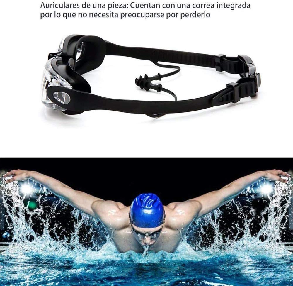 Gafas de Natación para Adultos y Niños Antivaho Protección UV Sin Fugas 6 en 1 con Clip Nasal