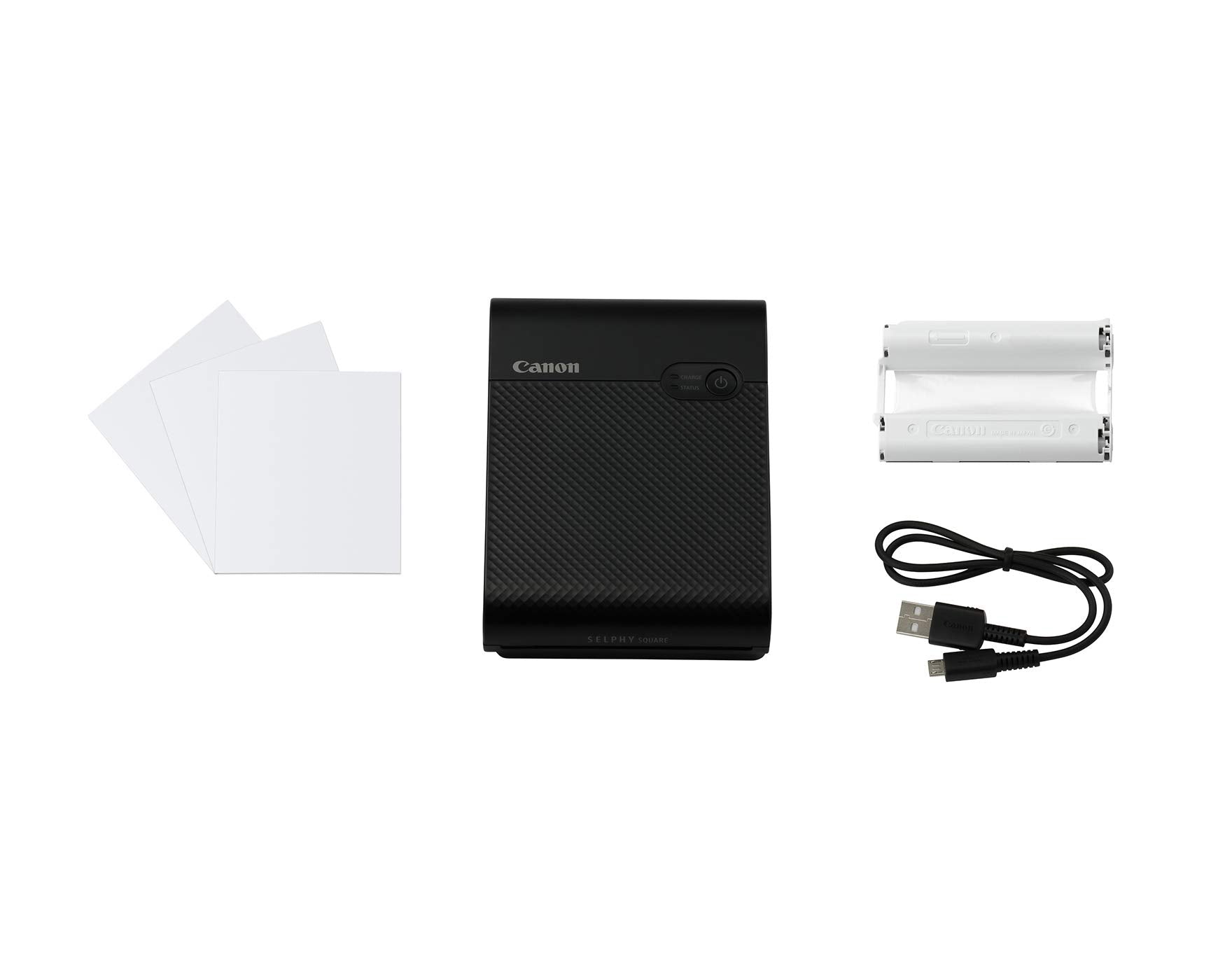 Canon SELPHY Square QX10 Impresora fotográfica compacta portátil, Impresora fotográfica instantánea, Compatible con Dispositivos móviles, AirPrint, Negro
