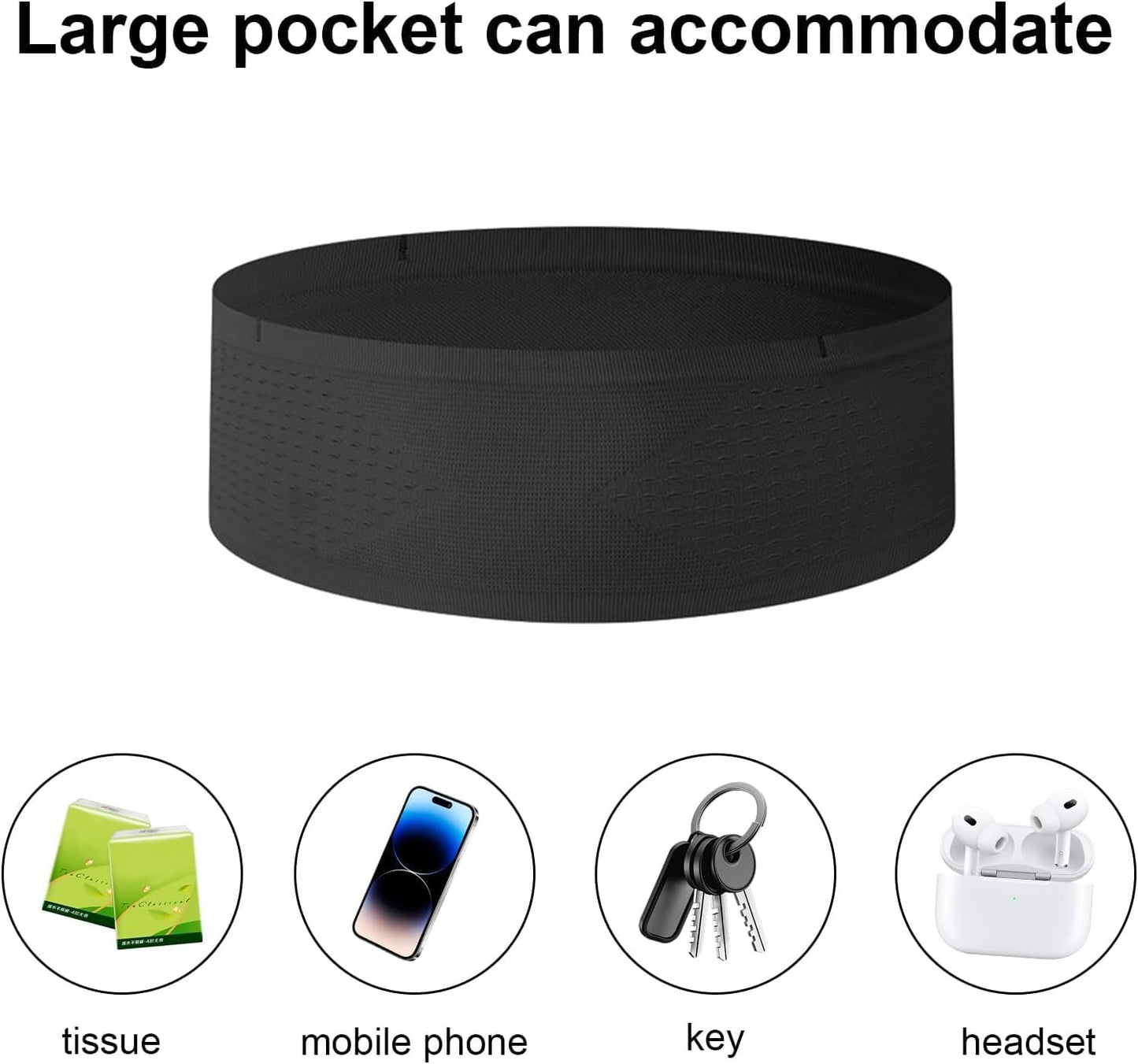 LBYHZS Riñonera para Correr, Cangurera Deportiva Elástica, Riñonera Delgada Ajustable, Cangurera para Correr para Hombre y Mujer, Ideal para Ciclismo, Trotar, Running, Gimnasio, Viaje (L)