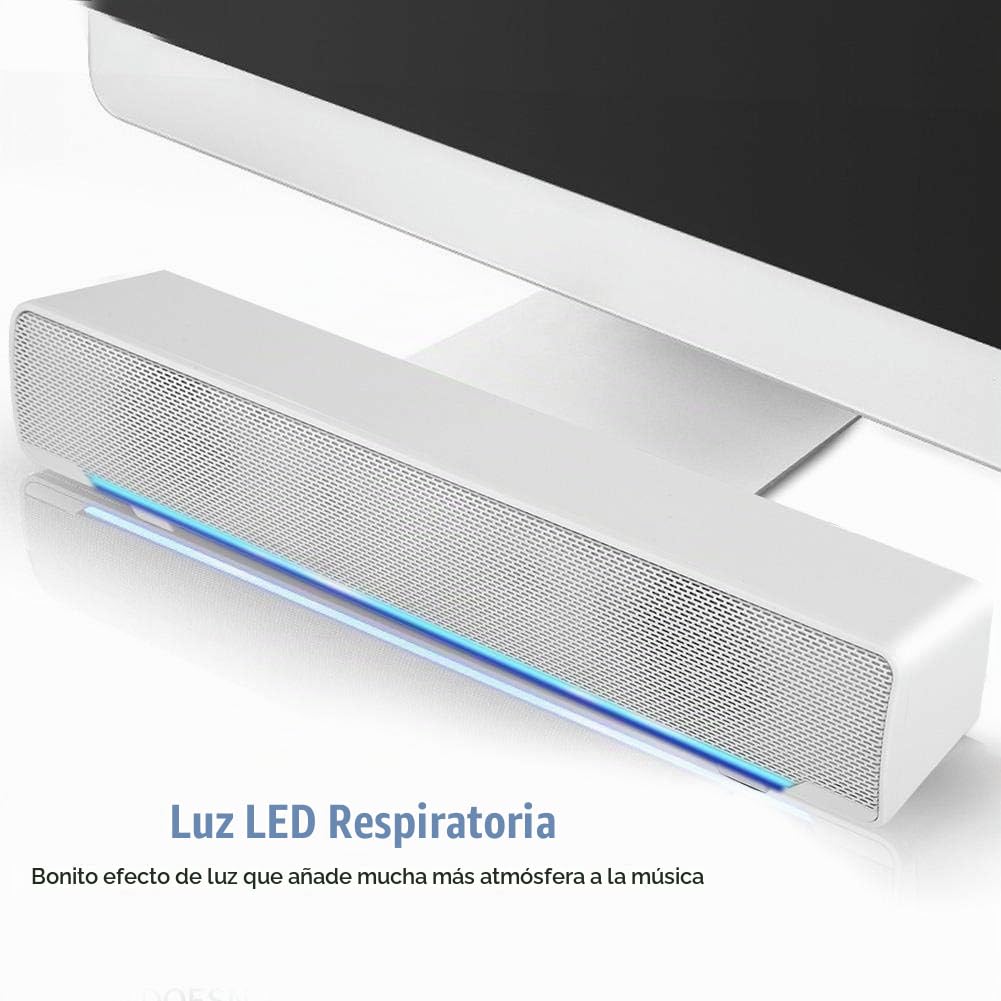 Barra de Sonido Oumij USB Estéreo con Bass Surround y Entrada 3.5 mm para PC