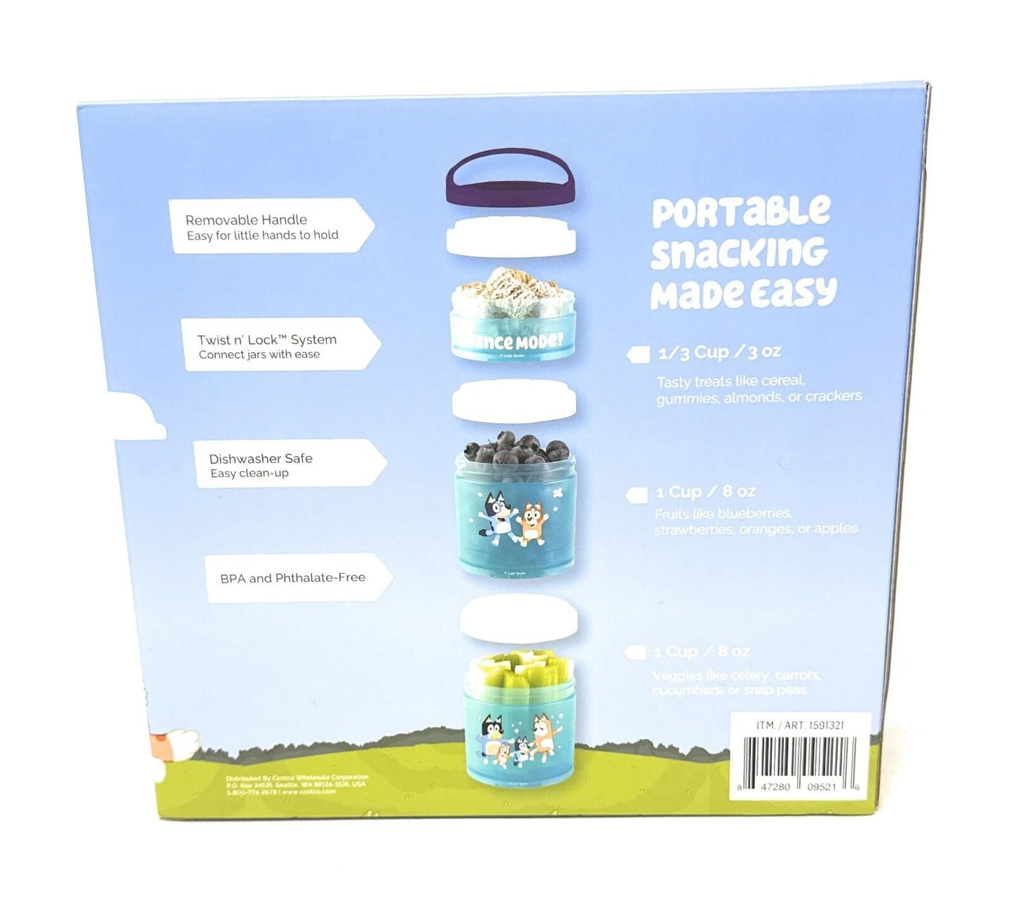Whiskware Recipientes portátiles apilables para aperitivos para niños, set de 3 recipientes apilables Mickey y amigos, ideal para la escuela o el viaje, normal, rojo, 1591321
