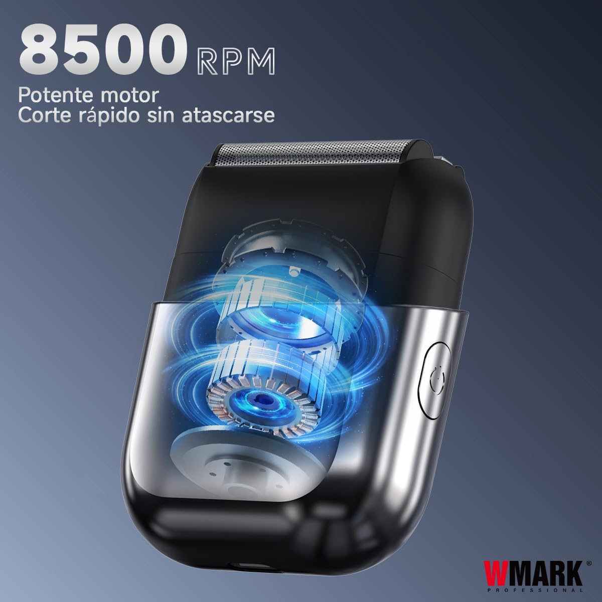 WMARK Mini Rasuradora Afeitadora Eléctrica,8500 RPM Afeitadora Recargable Premium Portátil Para Hombres IPX7,Con Pantalla Led, Para Viajes Y Hogar