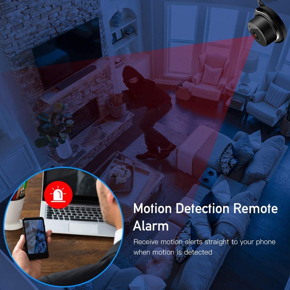 Cámara Con Visión Nocturna Cámara espía, Mini Camara Espia 2mp 1080p Wifi Inalámbric,con Visión Nocturna Detección de Movimiento Grabación en bucle para Interiores o Exteriores Admite Tarjeta Micro SD