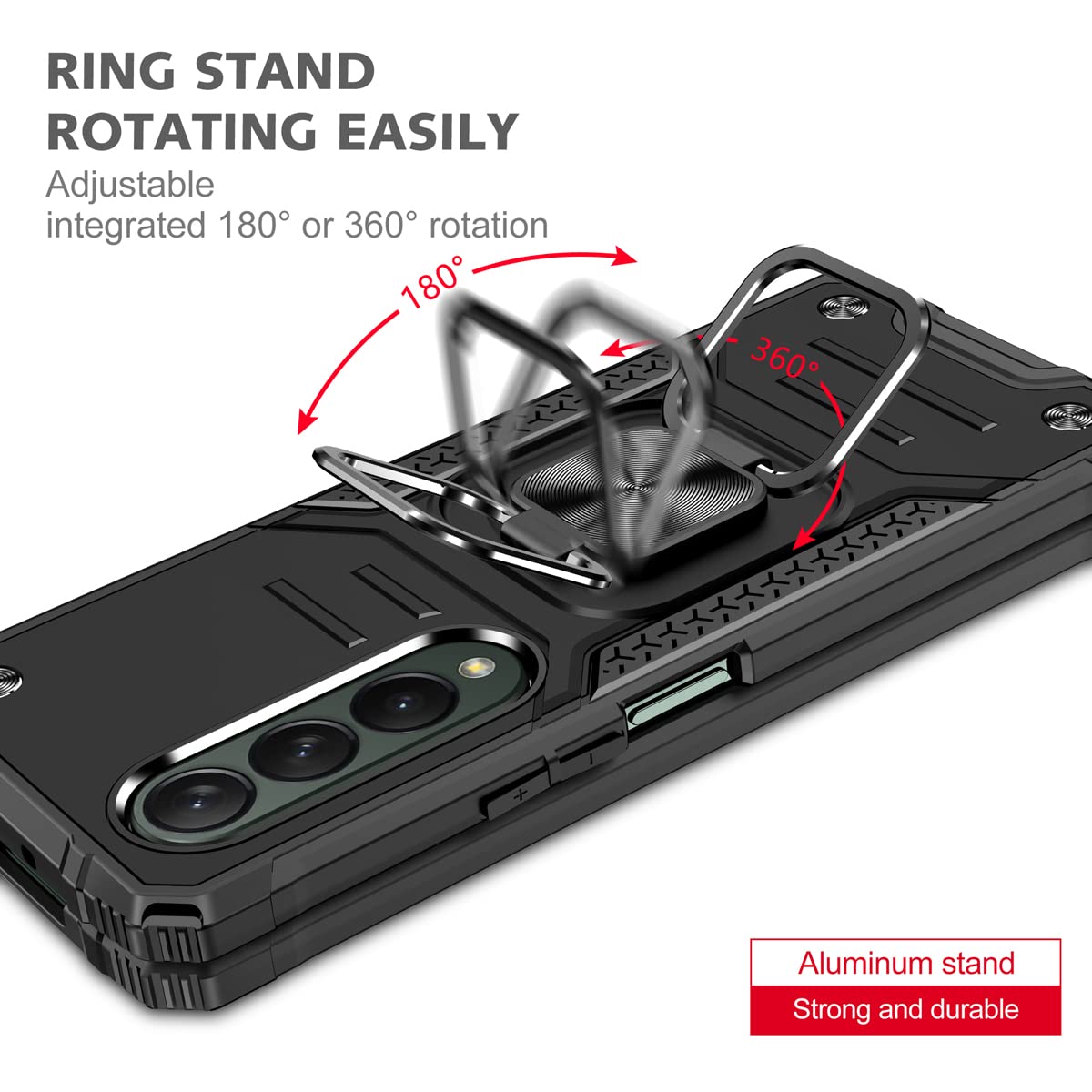 DABUNA Funda para Samsung Galaxy Z Fold 4 Case Uso Rudo (Negro)