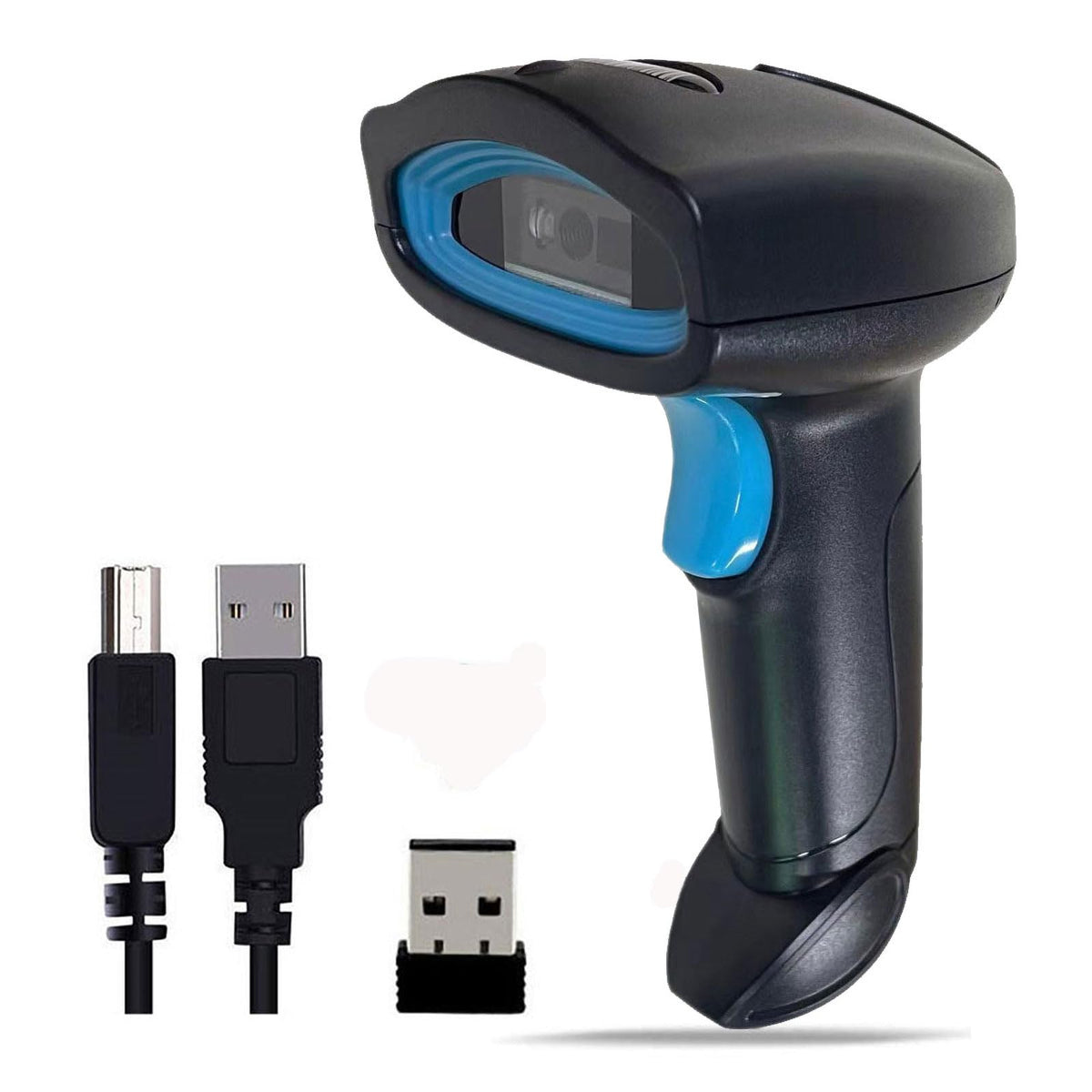 Escáner de Código QR 2D Inalámbrico Rabitpos Negro con Escaneo Automático para POS e Inventario