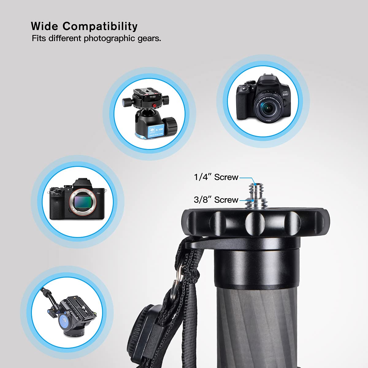 Argraph SIRUI P-326 6 Section Carbon Fiber Monopod