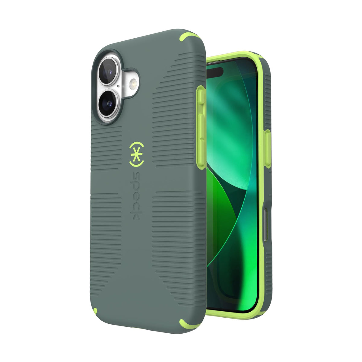 Funda para iPhone 17 Speck Neo Drab Verde Brillante Grip Candyshell