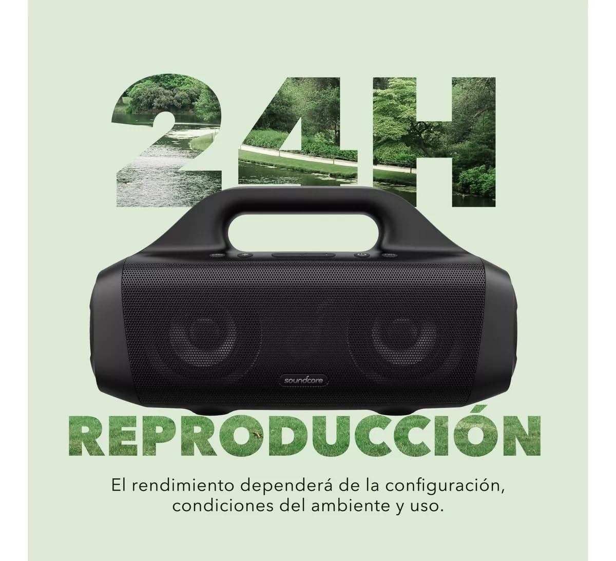 Soundcore by Anker Motion Boom Bocinas Portátiles para Exteriores con Controladores de Titanio, BassUp, IPX7, 24h de Reproducción, App, Bluetooth, Ideal para Camping