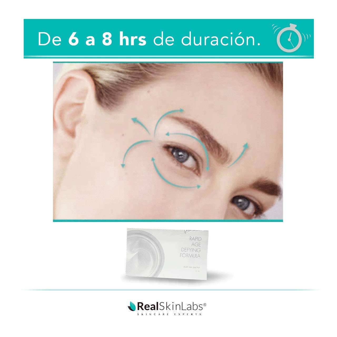 Rapid Age Defying Formula con Pantenol y Vitamina C/ ¡Reduce drásticamente las bolsas de los ojos, arrugas, líneas de expresión y la hinchazón AL INSTANTE!, además brinda suavidad a tu piel con cada aplicación gracias a la combinación de péptidos que logr