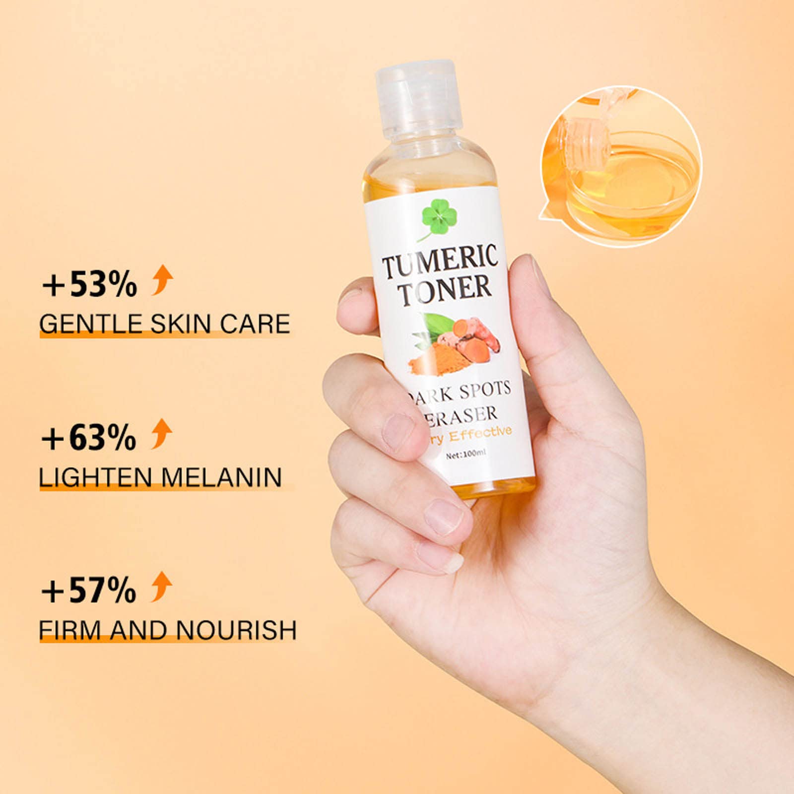 Crema diaria para la piel con cúrcuma y eliminador de manchas negras, 100 ml