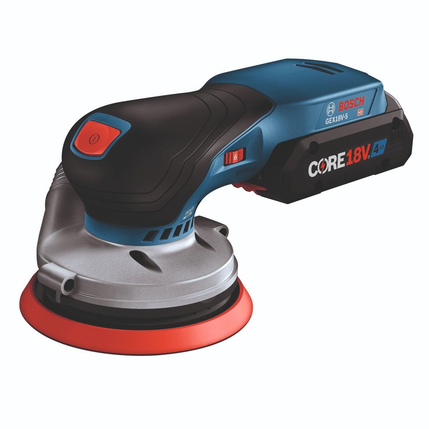 BOSCH GEX18V-5B15 18V sin escobillas 5 pulgadas Kit de lijadora de órbita aleatoria con (1) batería de alimentación avanzada CORE18V 4 Ah