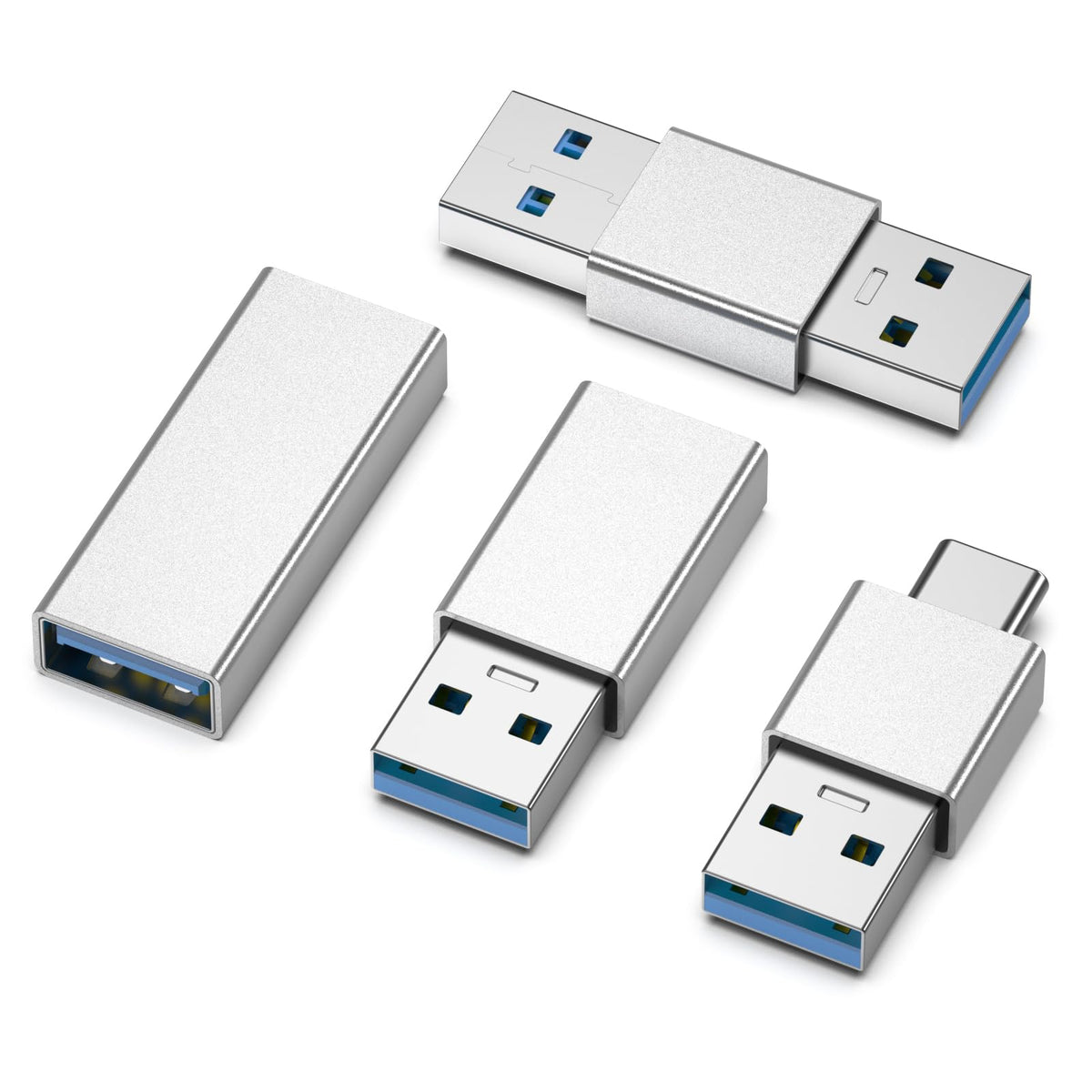 Adaptadores USB 3.0 Fidioto Plateado de Alta Velocidad
