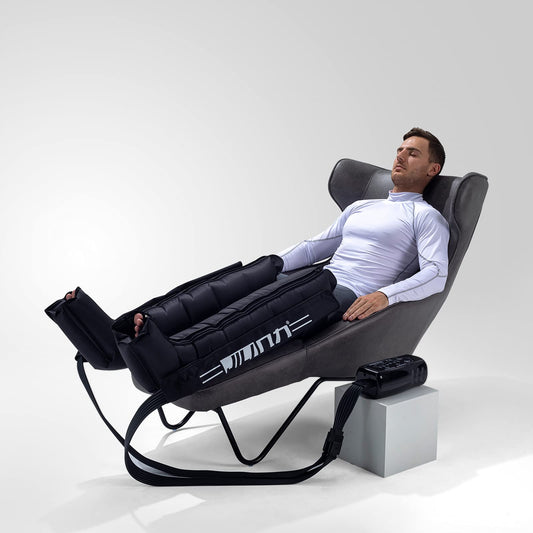 JILITEC Sistema de recuperación de piernas, botas de compresión, dispositivo de compresión secuencial, botas de recuperación, masaje de compresión dinámico para recuperación en atletas (XXXL, negro)