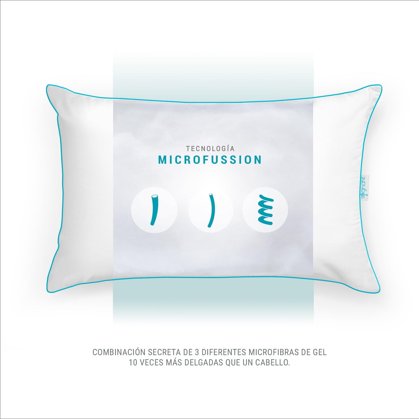 Almohada King Size Sognare Nuo Relleno Semi Firme con Microfibras de Gel, Lavable Hipoalergénica Pack 4
