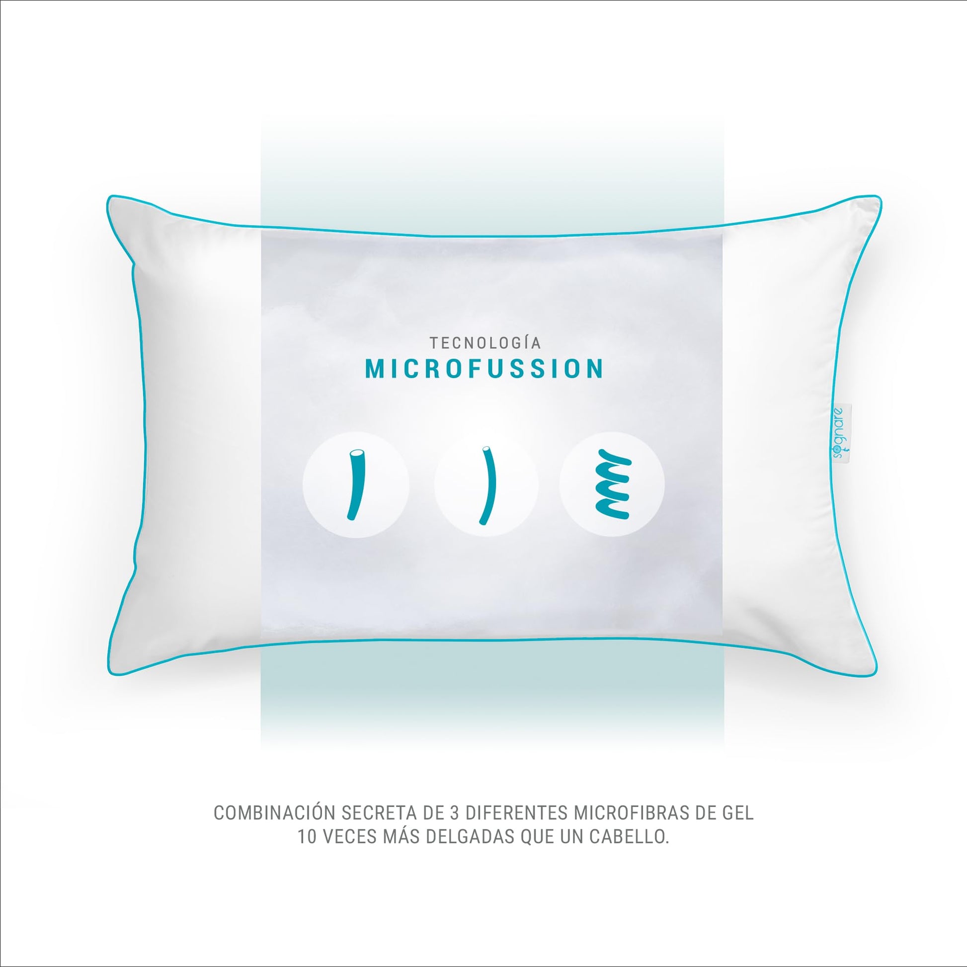 Almohada King Size Sognare Nuo Relleno Semi Firme con Microfibras de Gel, Lavable Hipoalergénica Pack 4