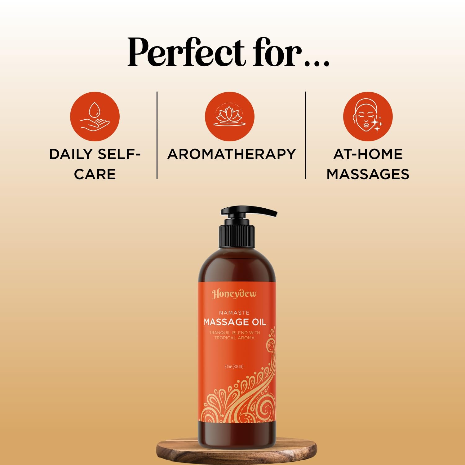 Aceite de Masaje Corporal Mango Sorbet con Jojoba, Almendra Dulce y Coco para Piel Humectante Antienvejecimiento para Mujeres y Hombres