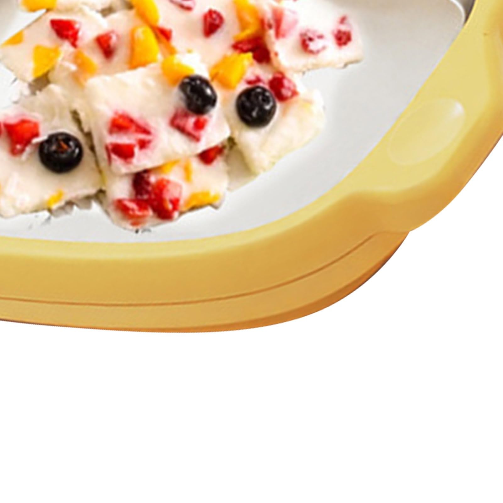 Máquina para Hacer Helados Enrollados, Yogurt Maker, Máquina para Hacer Helados, Placa de Acero Inoxidable 304, Innovadora para Yogur Helado (Yellow)
