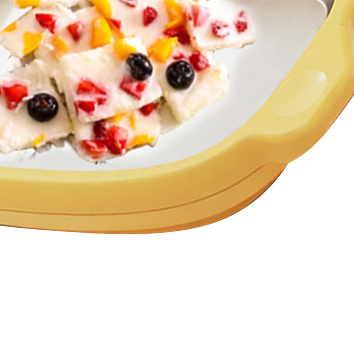 Máquina para Hacer Helados Enrollados, Yogurt Maker, Máquina para Hacer Helados, Placa de Acero Inoxidable 304, Innovadora para Yogur Helado (Yellow)