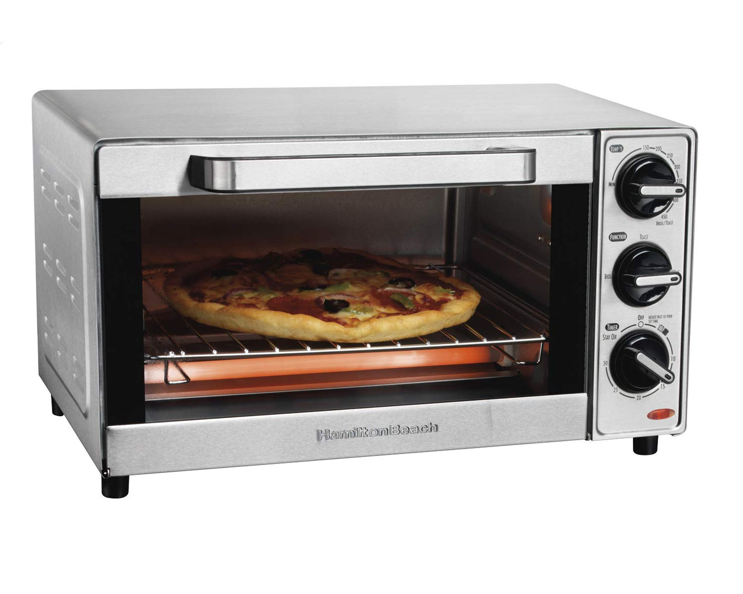 Hamilton Beach 31401 Horno Tostador Eléctrico de 4 Rebanadas (12 Litros), Acero Inoxidable + Taurus Hervidor de Agua Caronte, 2 Lt, 1000 W,, Chico, Plata