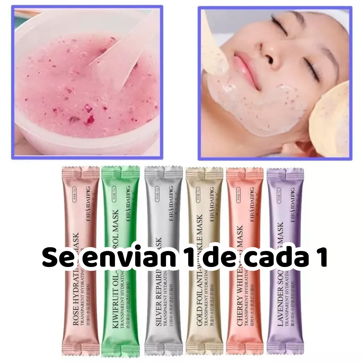 Set Paquete Cuidado Facial Mascarillas Hidratante Rutina Skin Care Mascarilla Hidroplastica Banda Sujeta Cabello con Velcro Brocha Pincel Silicona Aplicar Mascarillas Tratamientos Mascarillas Comprimidas