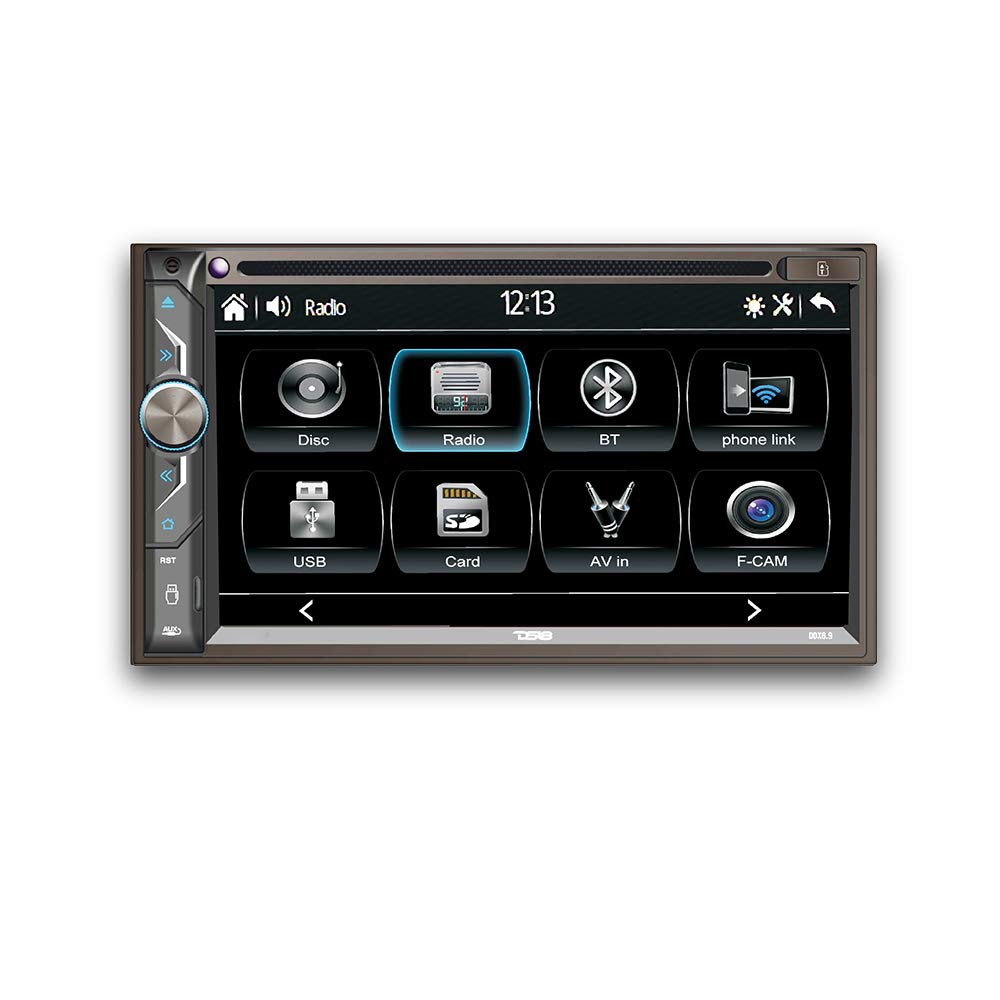 DS18 DDX6.9 Radio estéreo para Coche de 6 x 9 Pulgadas, Pantalla táctil Doble DIN Headunit con DVD, Bluetooth, USB y Enlace de Espejo para iOS y Android AUX/USB/SD/Am/FM Receptor Multimedia