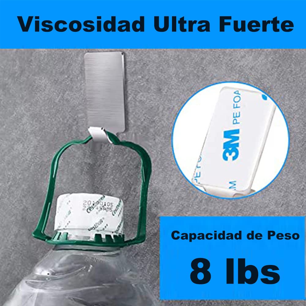 Ganchos de pared autoadhesivos de acero inoxidable 8pcs - (Gancho grande 4.5 * 2.5 * 1.1cm) Ganchos de Metal para Colgar Ropa, Abrigo, Toalla, Llaves, Bolsos, Hogar, Cocina, Baño