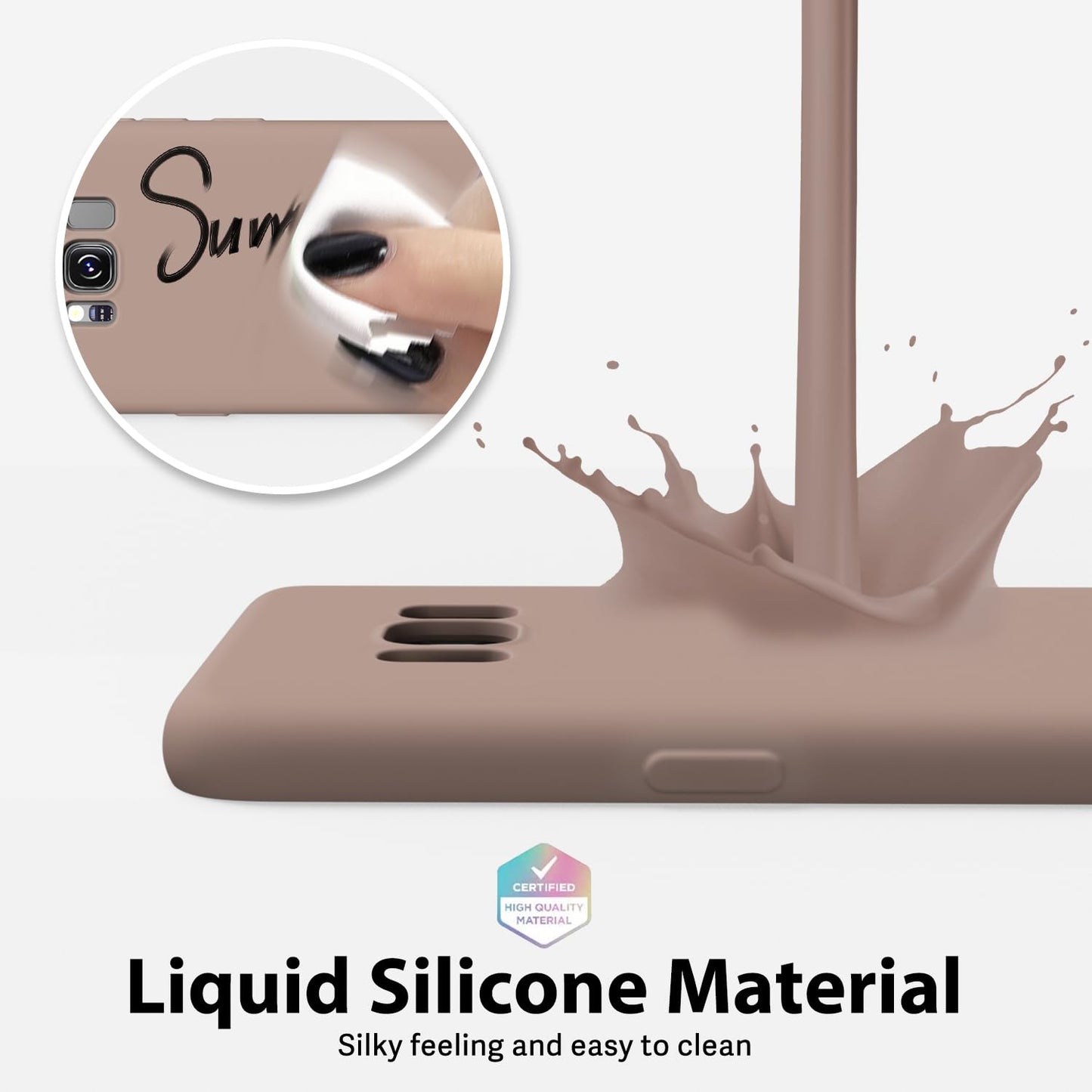 oakxco - Funda de silicona líquida diseñada para Samsung Galaxy S8, bonita funda delgada de goma suave TPU lisa de gel para mujeres y niñas, estética, mate sólido protector y a prueba de golpes, color
